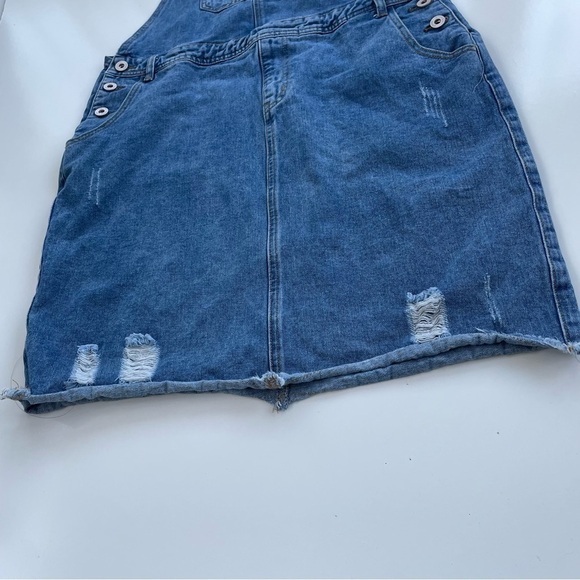 Anna-kaci Women's Denim Distressed Destroyed Overall Dress Size Large - Picture 5 of 9